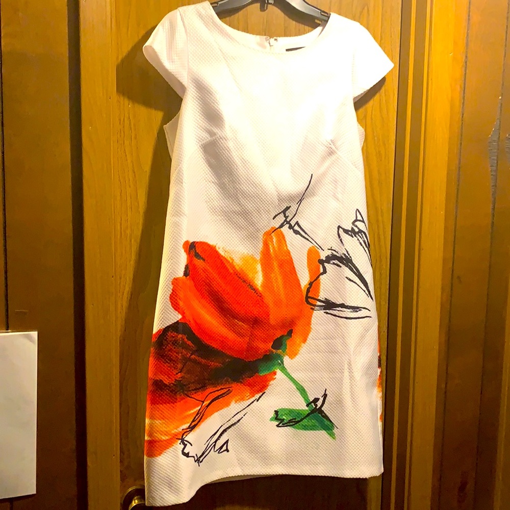 White Floral Sheath